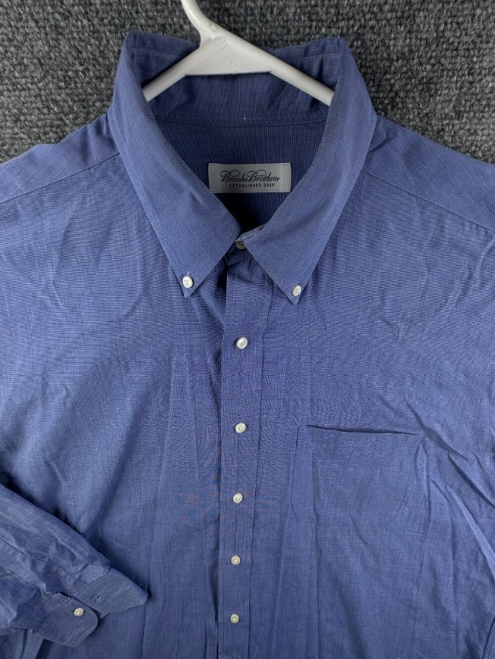 Brooks Brothers Button Up Shirt Long Sleeve Men 17 33 Blue All Cotton Woven